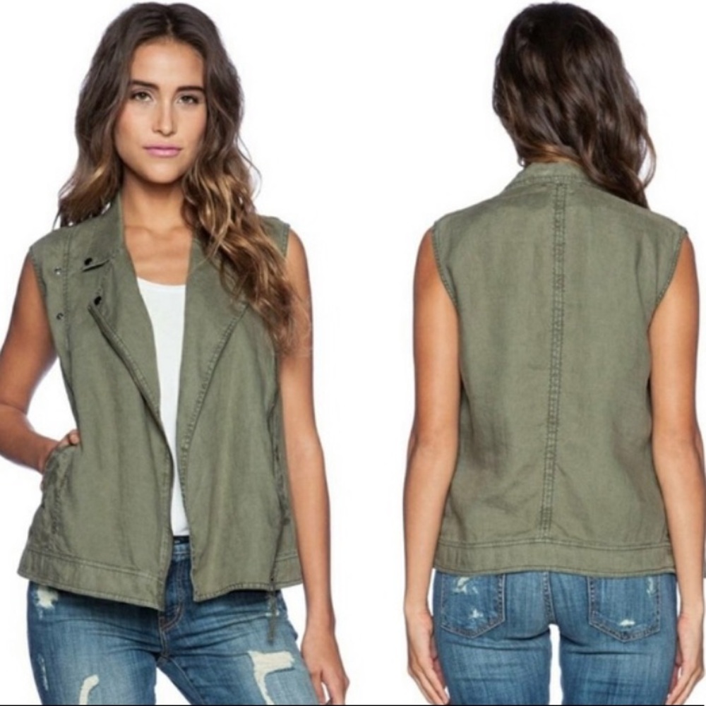 Michael Stars Linen Moto Vest